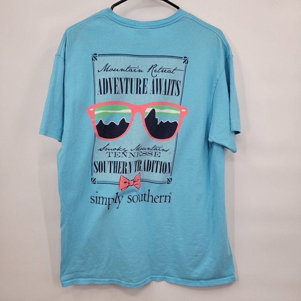 Simply Southern Adventure Awaits Tee Shortsleeve Top Cotton Crewneck Large Women